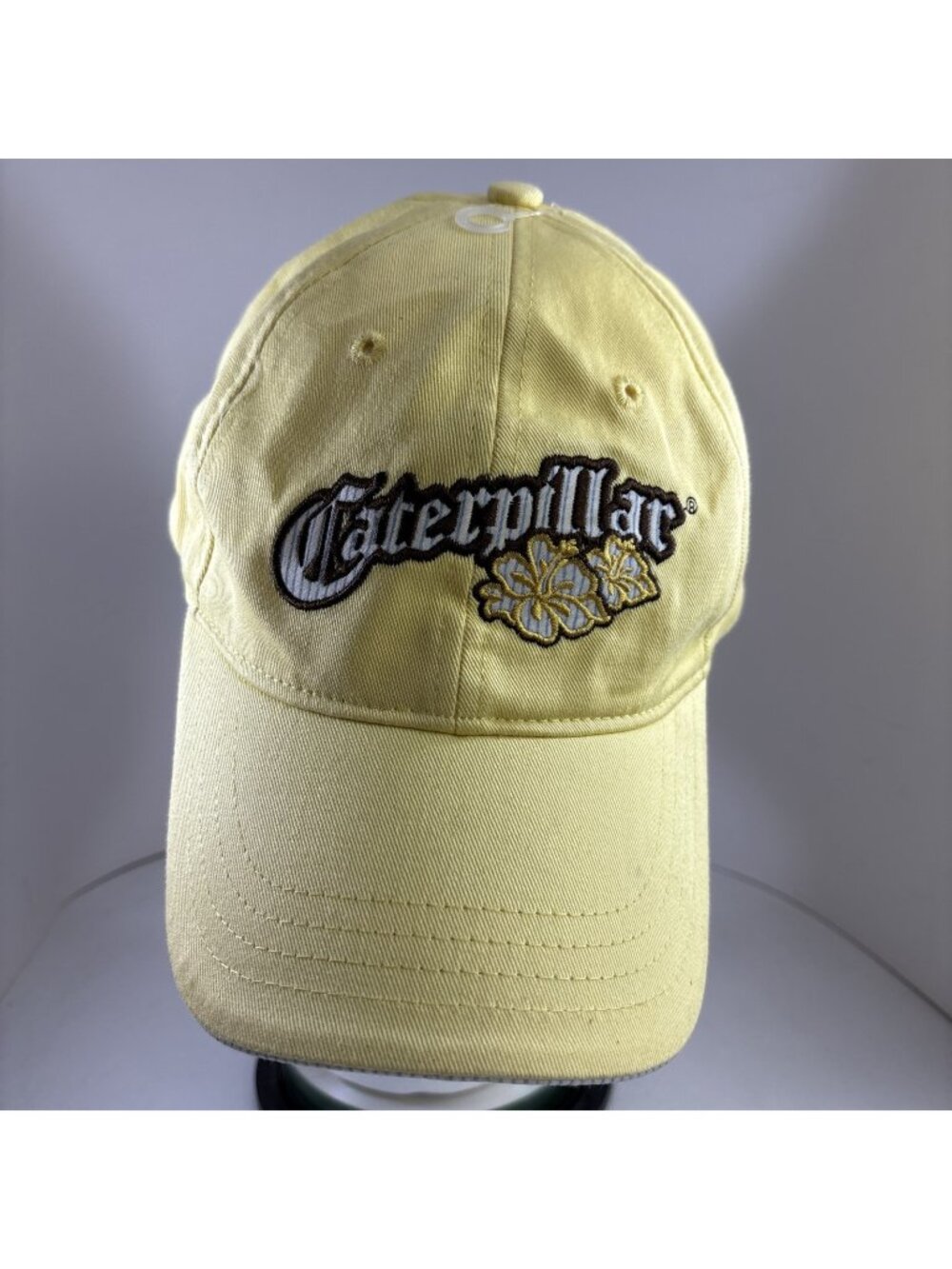 Embroidered Caterpillar Adjustable Back Ball Cap Yellow MachineCore